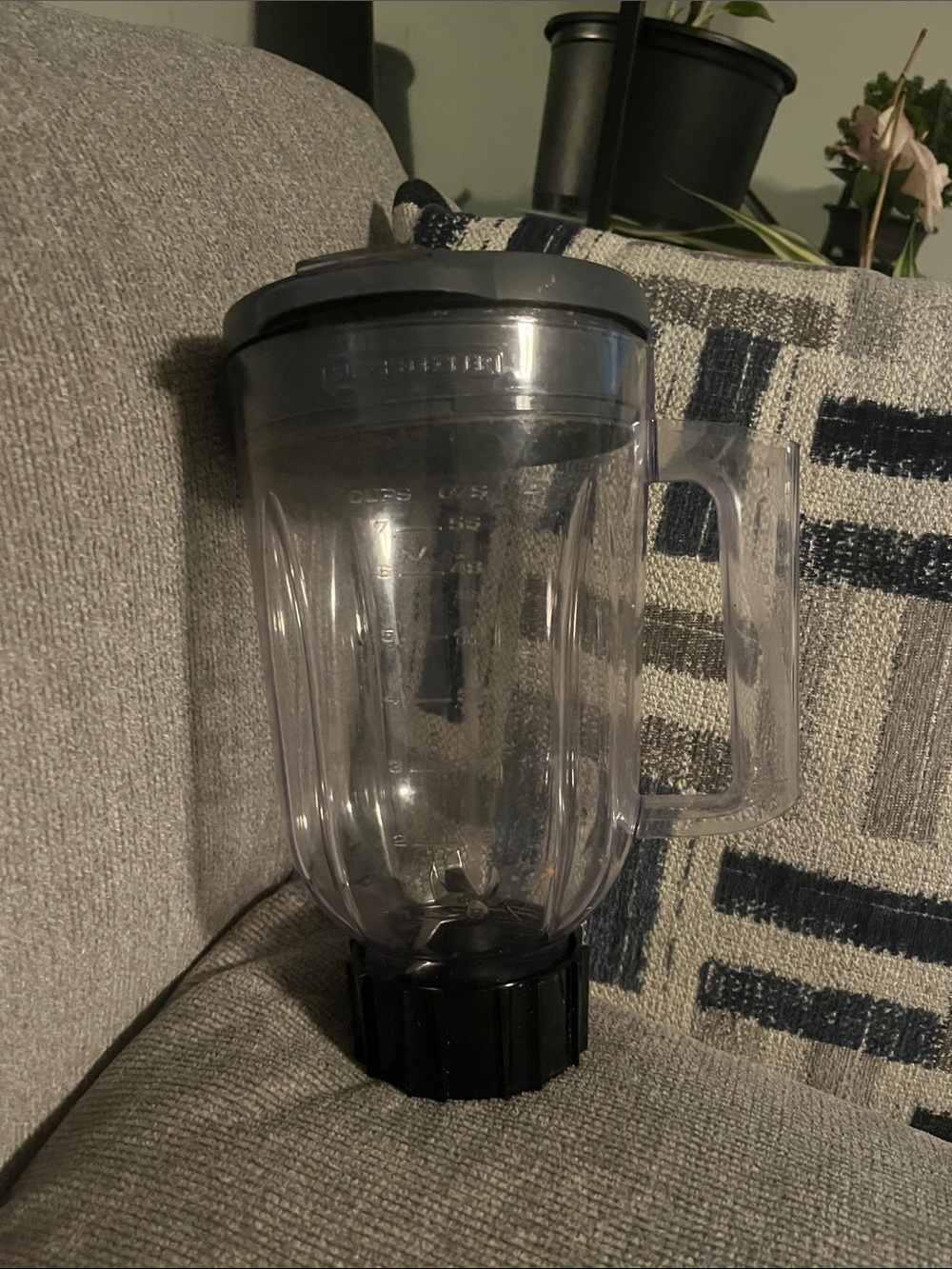 Generic Replacement Blender Jar with Gray Lid and Clear Pitcher